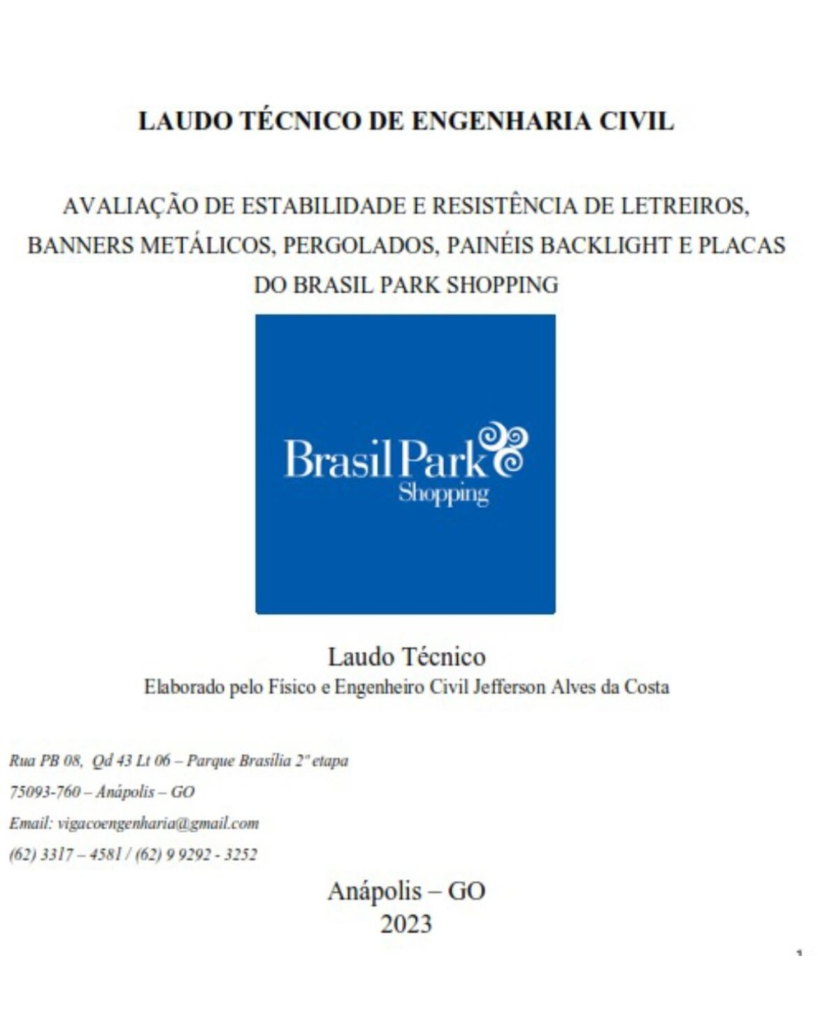 Laudos técnicos especializados